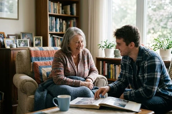 Older adult aging in place at home with dignity