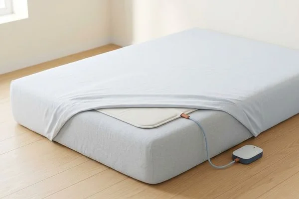 Sleep pad placed discreetly under the mattress sheet