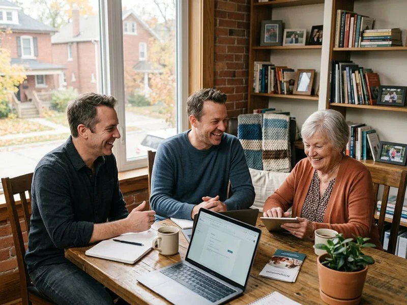 Kinpanion founders in a warm London, Ontario office workspace